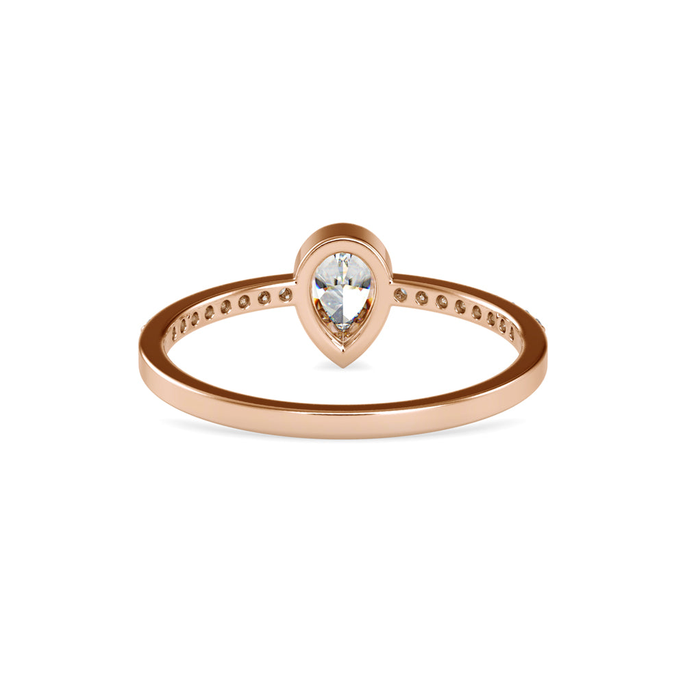 Pear Solitaire Pavé Ring