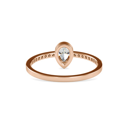 Pear Solitaire Pavé Ring
