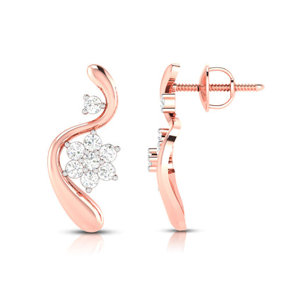 Swirl Floral Cluster Earrings