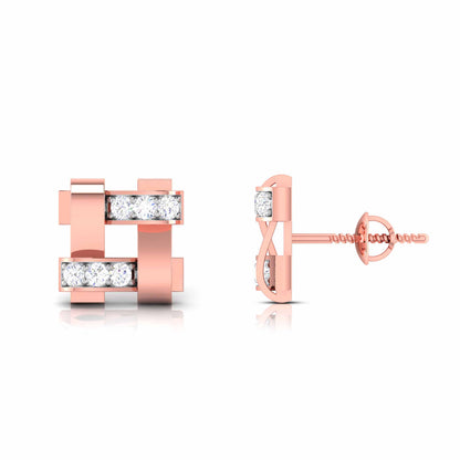 Geometric Link Diamond Earrings - Origine Diamonds lab-grown diamond jewellery