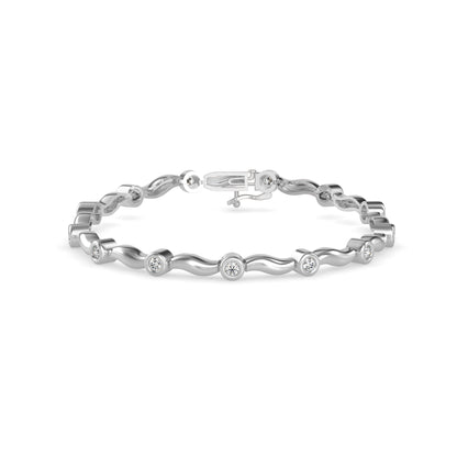 Wave Bezel Diamond Bracelet