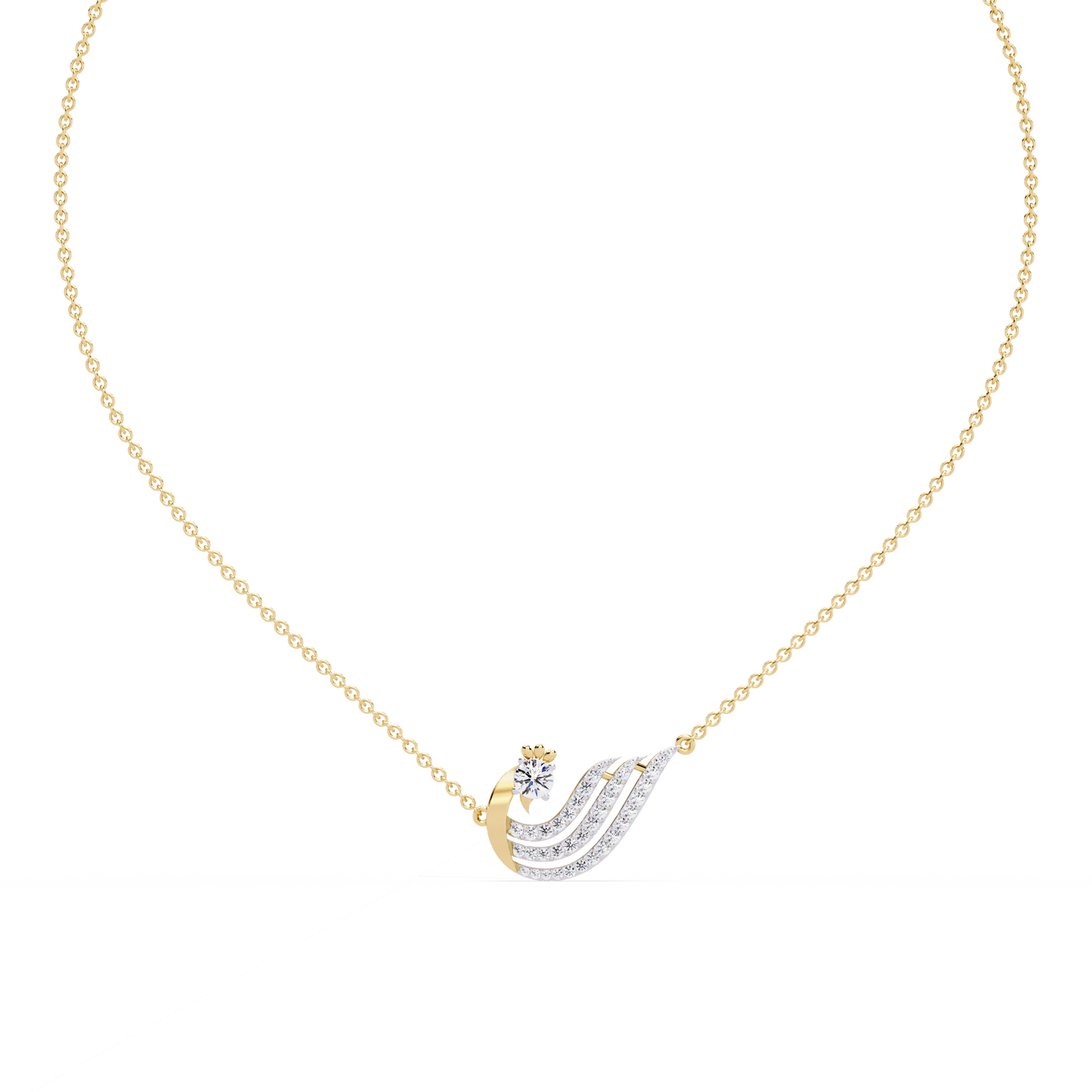 Petite Swan Diamond Necklace - Origine Diamonds lab-grown diamond jewellery