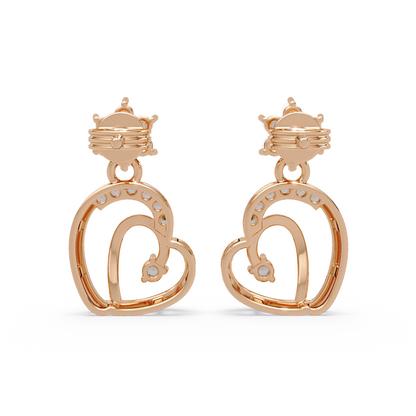 Star Heart Drop Earrings