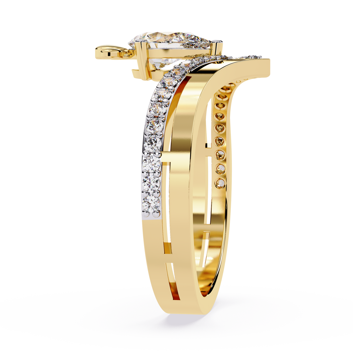 Chevron Pear Tiara Ring
