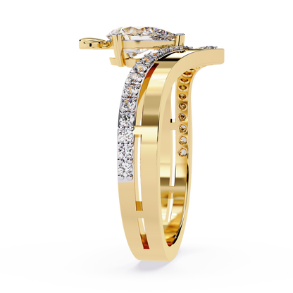 Chevron Pear Tiara Ring