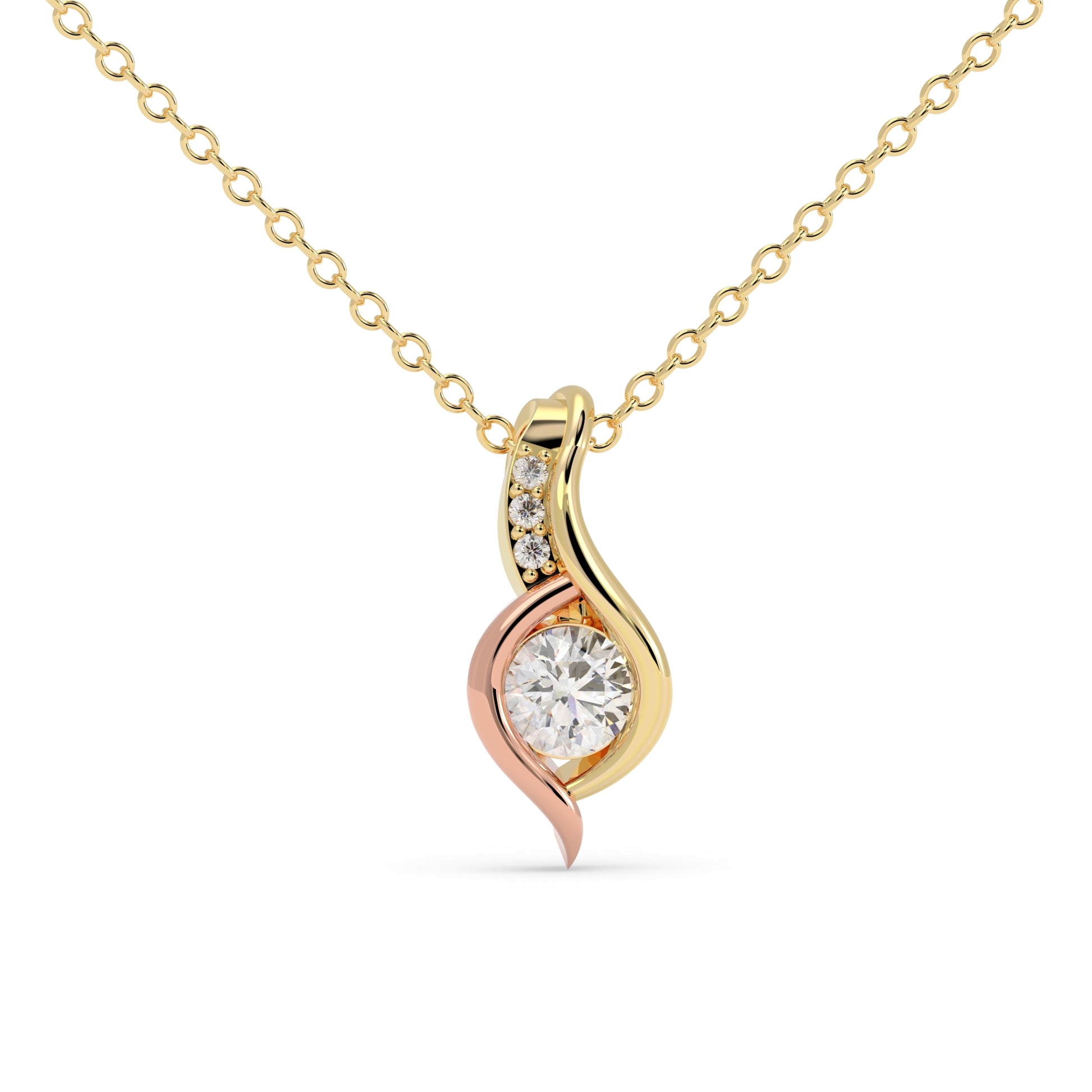 Twist Ribbon Solitaire Pendant - Origine Diamonds lab-grown diamond jewellery