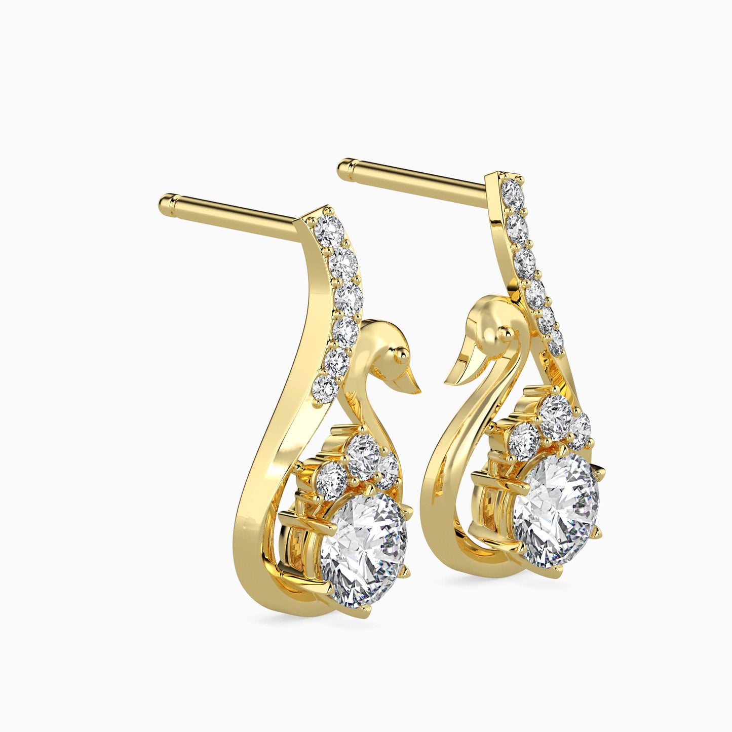 Swan Pear Drop Earrings