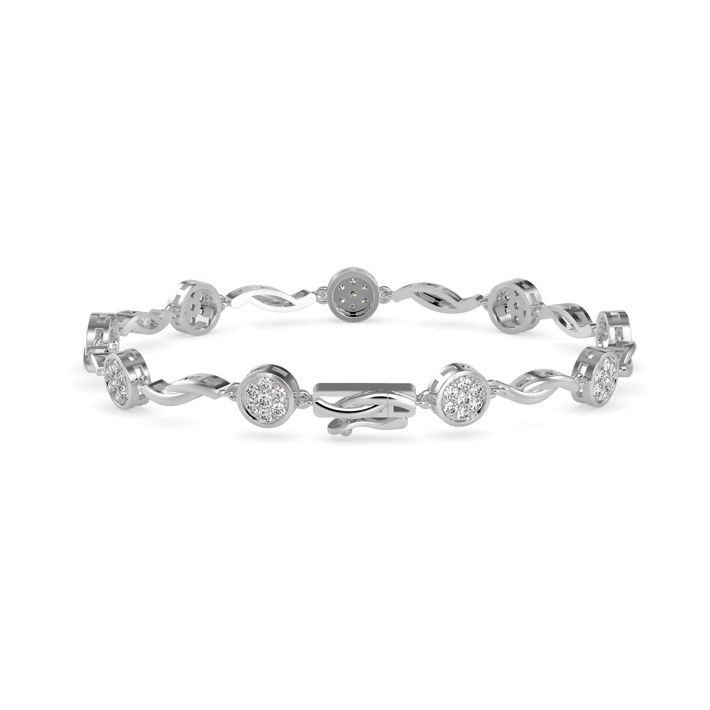 Swirl Station Diamond Bracelet