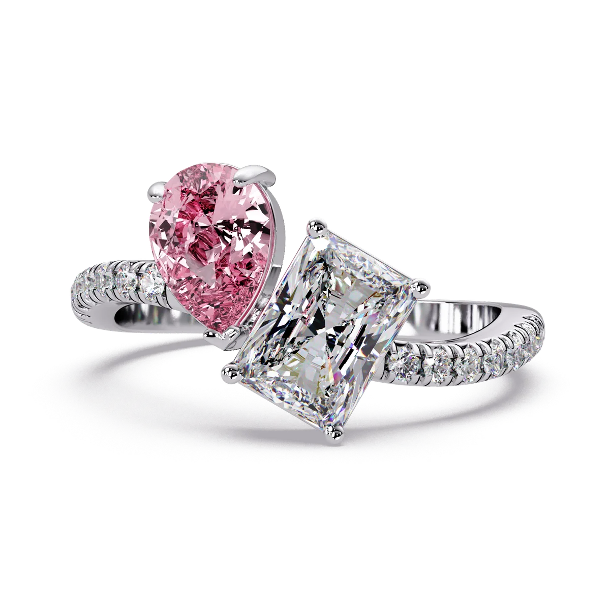 Rose Radiant Bypass Ring - Origine Diamonds lab-grown diamond jewellery