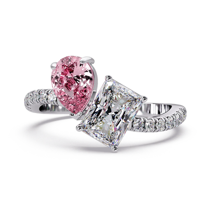 Rose Radiant Bypass Ring - Origine Diamonds lab-grown diamond jewellery