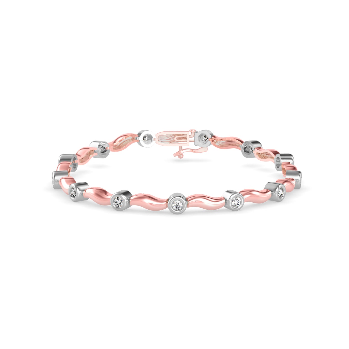 Wave Bezel Diamond Bracelet