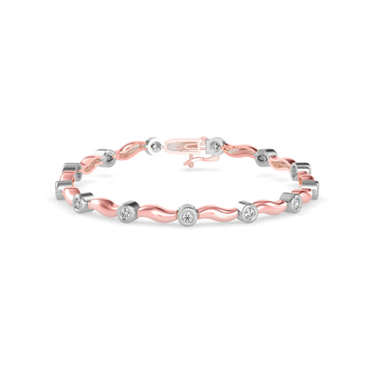 Wave Bezel Diamond Bracelet