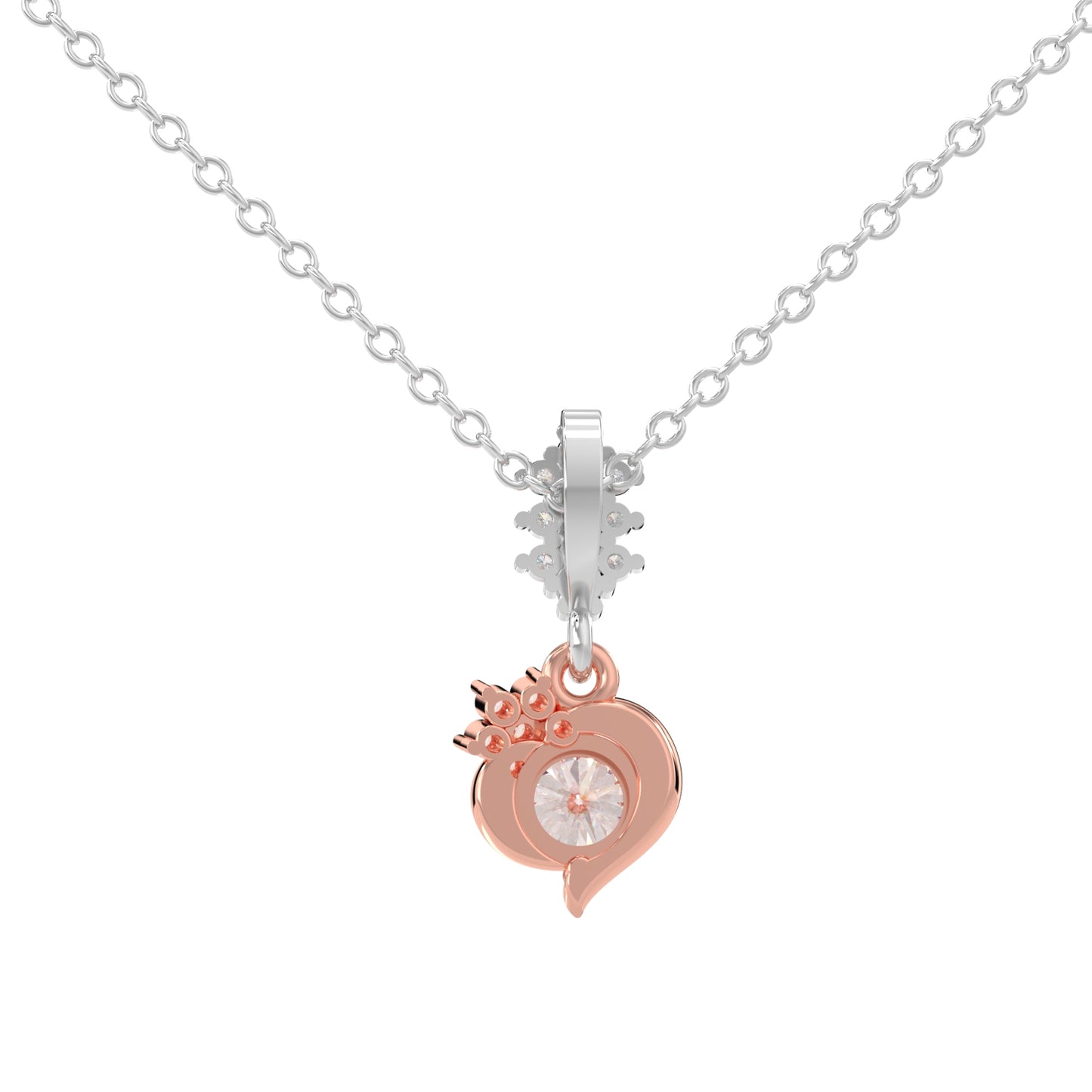 Floral Heart Solitaire Pendant