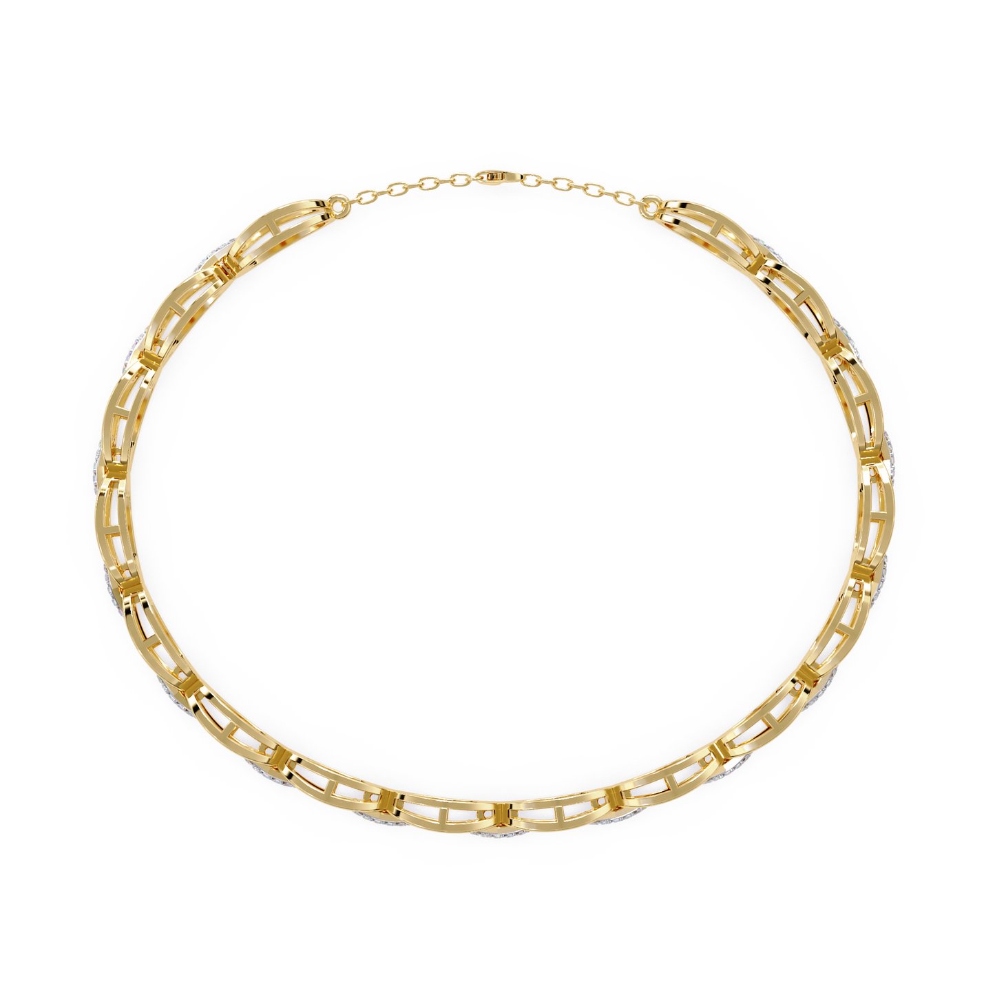 Oval Link Diamond Bracelet