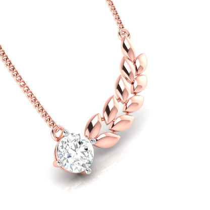 Wheat Leaf Solitaire Necklace