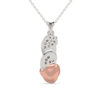 Rose & Leaf Diamond Pendant