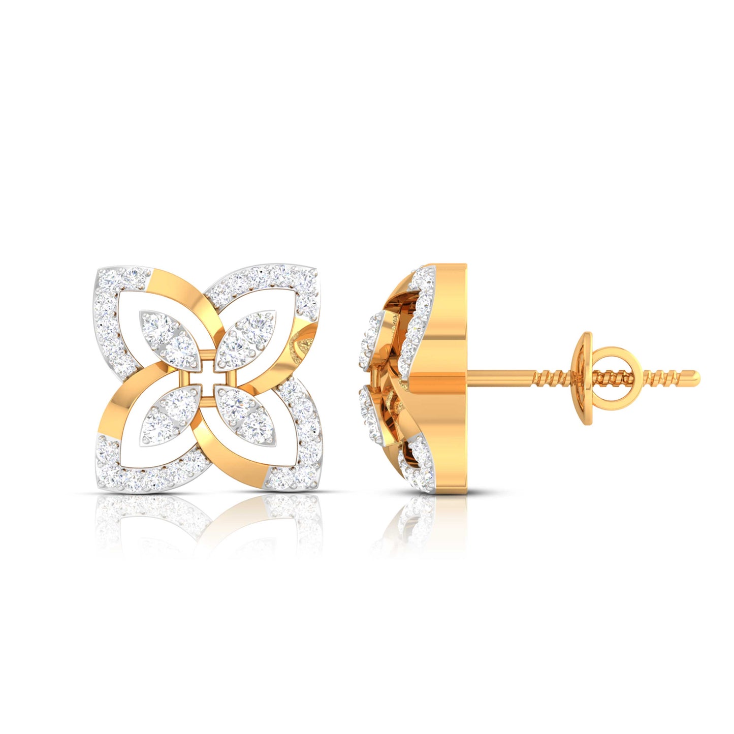 Open Quatrefoil Diamond Earrings