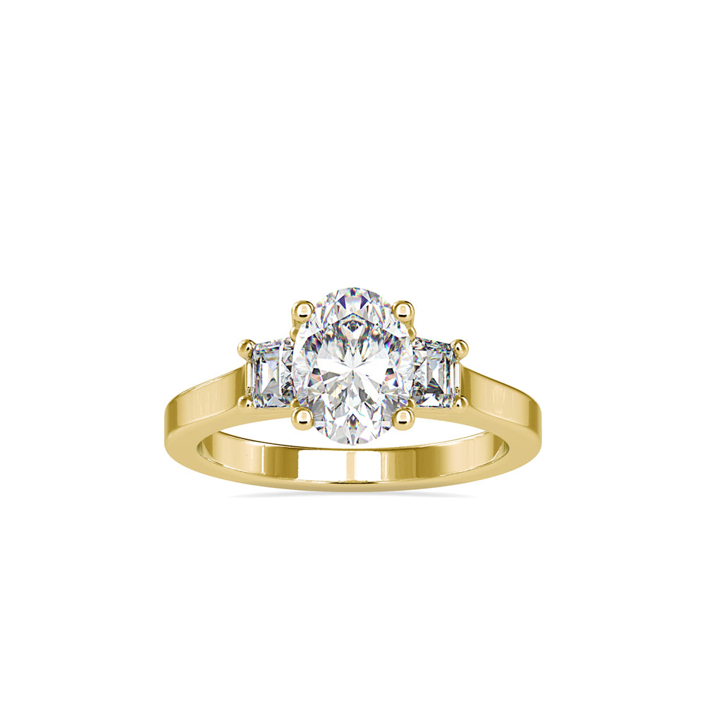 Oval Three-Stone Diamond Ring