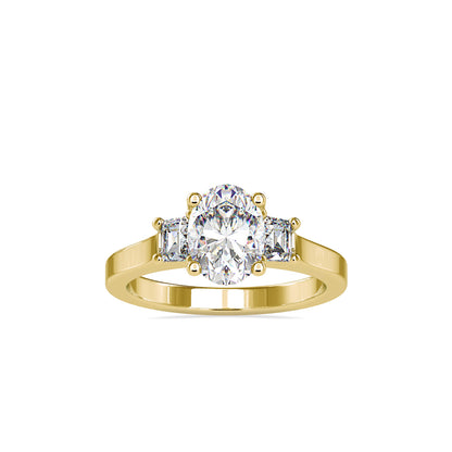 Oval Three-Stone Diamond Ring