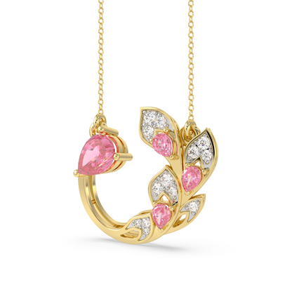 Pink Petal Leaf Necklace
