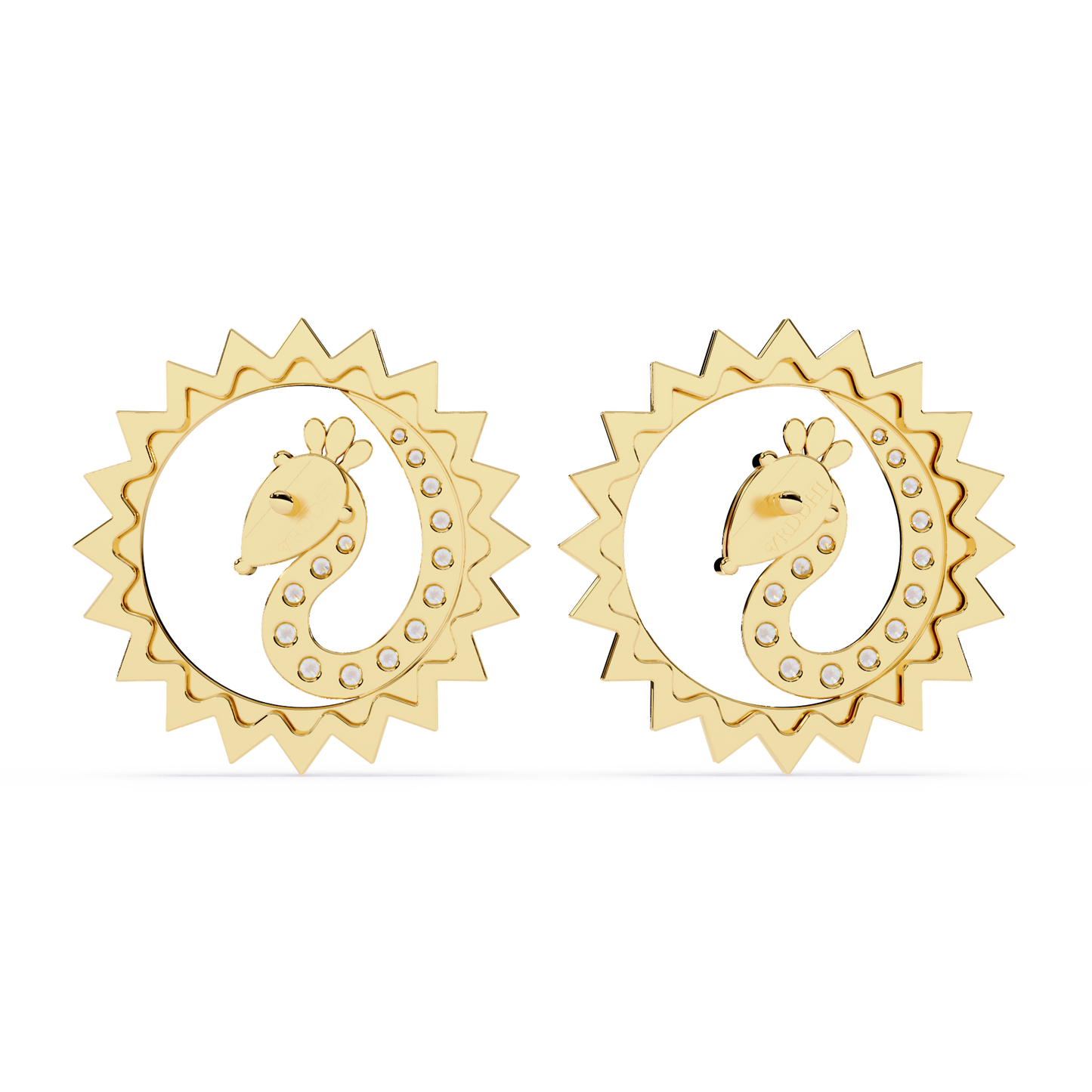 Sunburst Peacock Studs