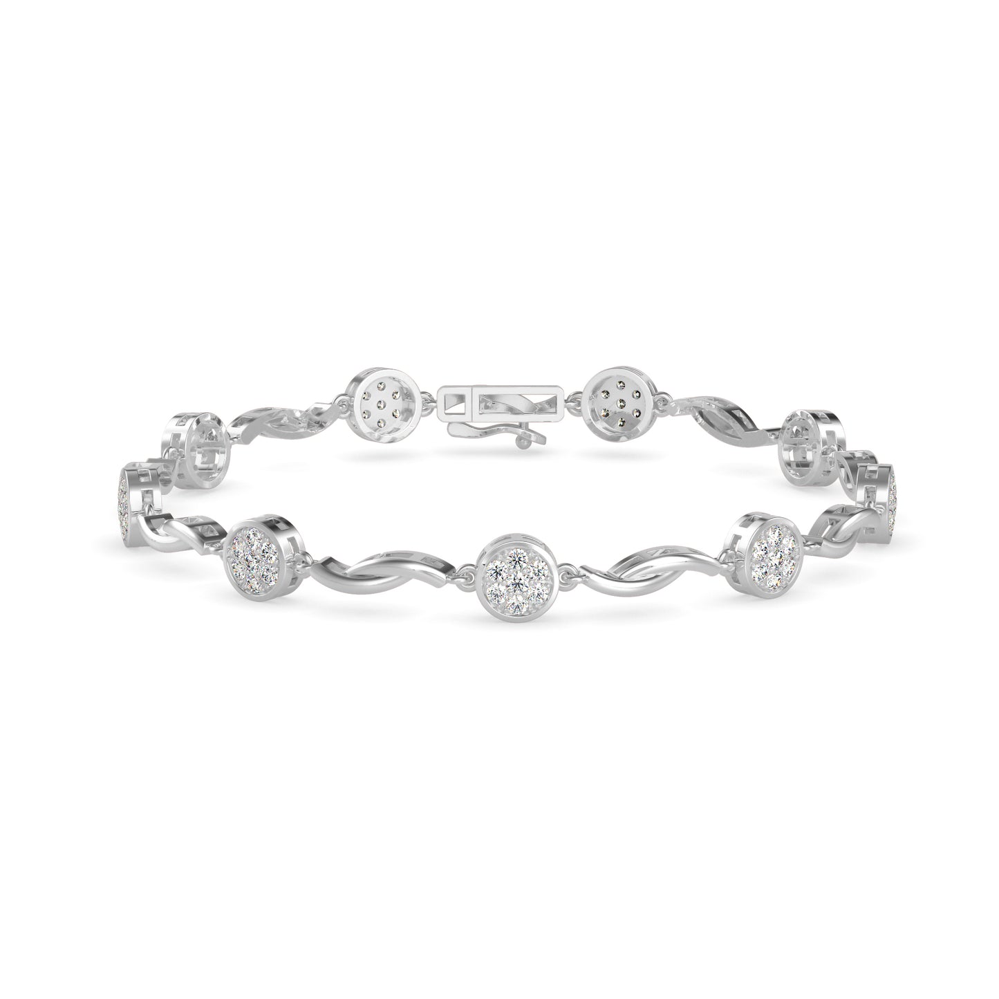 Swirl Station Diamond Bracelet