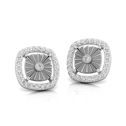 Fluted Cushion Halo Studs