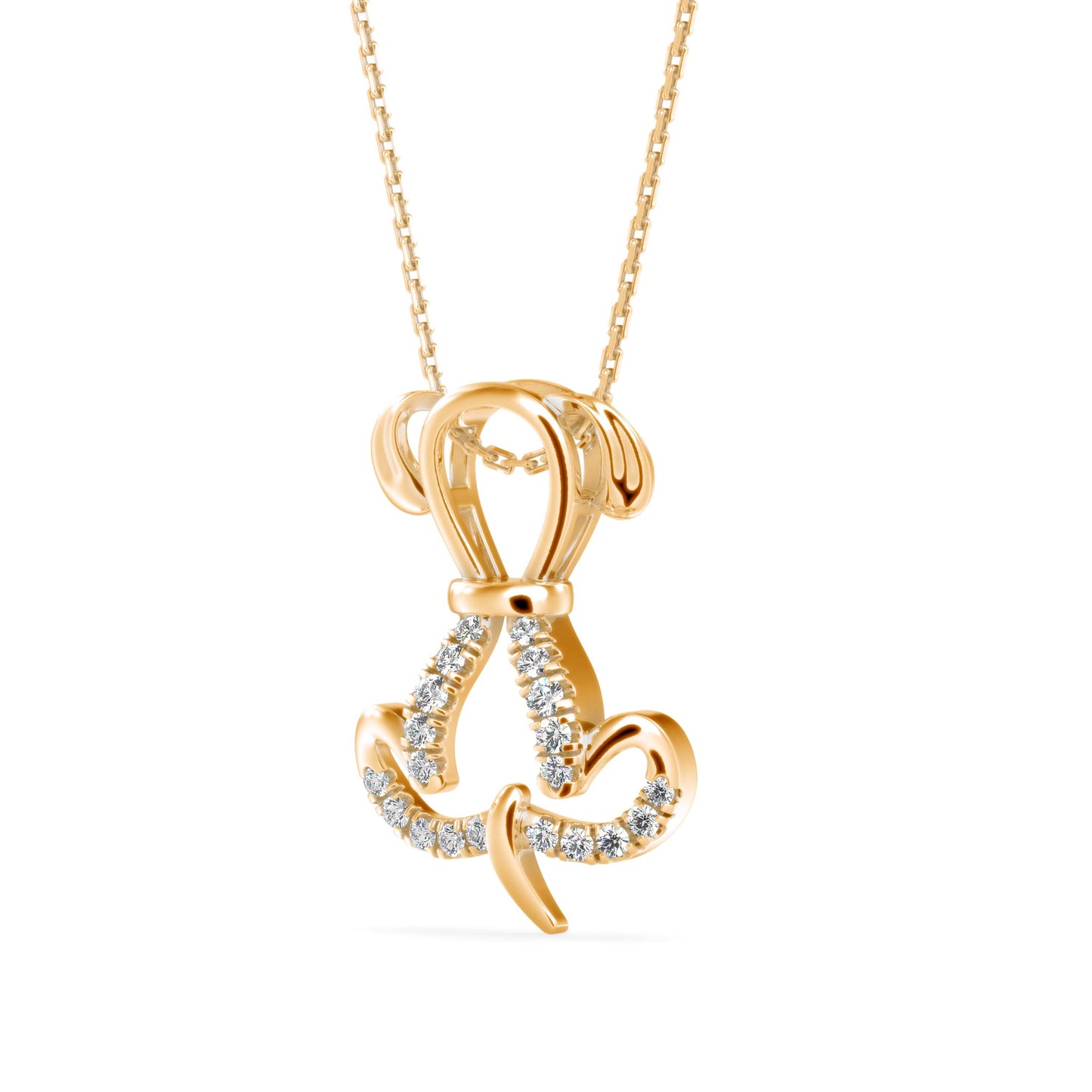 Swirl Ribbon Bow Pendant