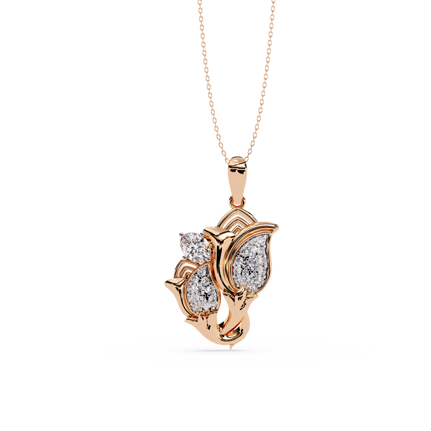 Tulip Blossom Diamond Pendant
