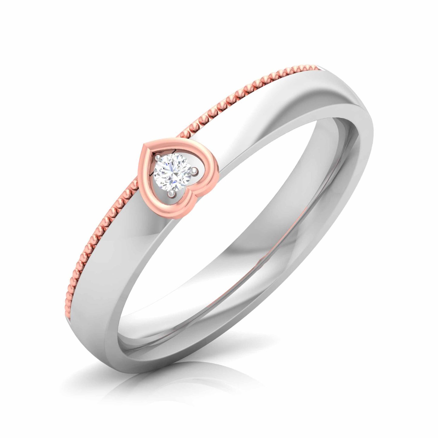 Heart Solitaire Two-Tone Ring