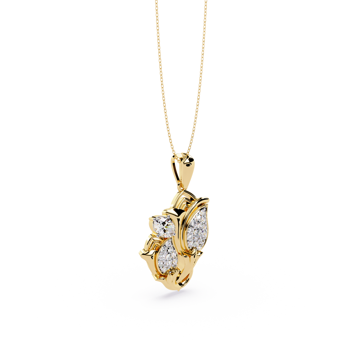 Tulip Blossom Diamond Pendant
