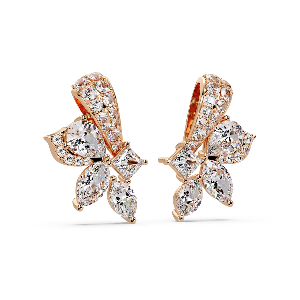 Falling Petal Garden Earrings - Origine Diamonds lab-grown diamond jewellery