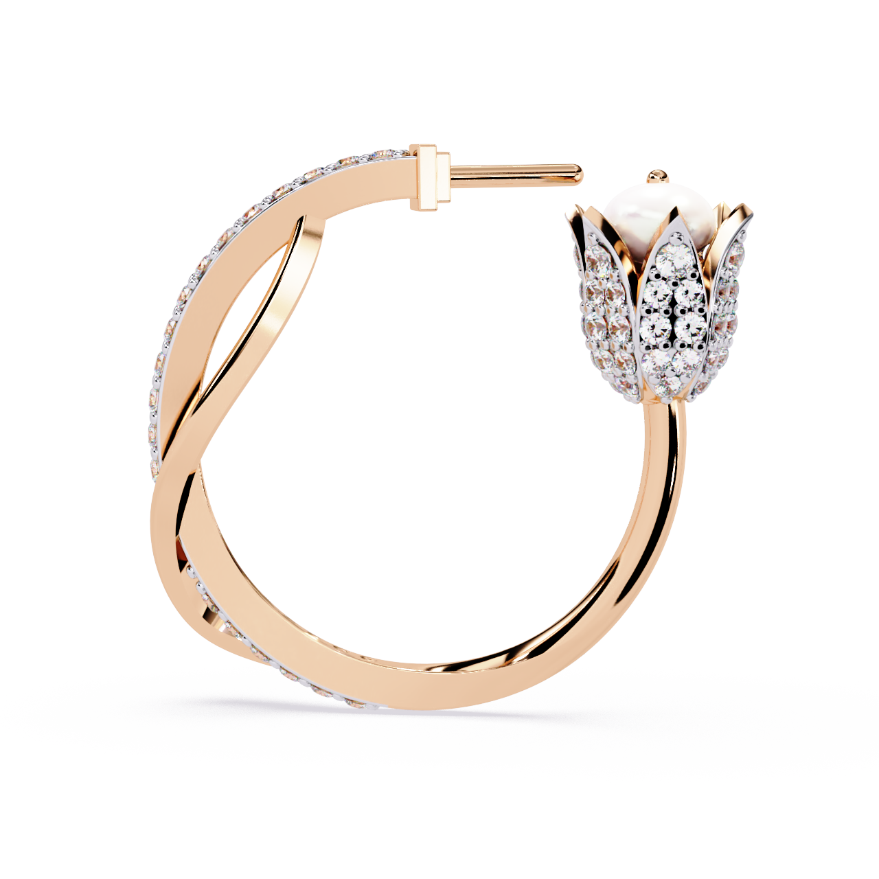 Tulip Bloom Hoop Earrings