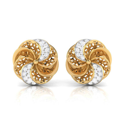 Rose Pinwheel Diamond Studs