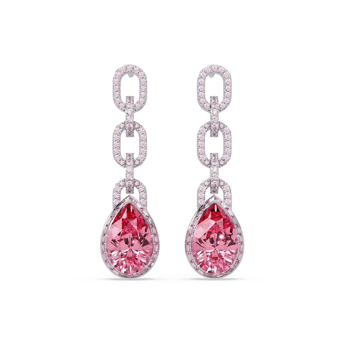 Pave Link Pear Earrings - Origine Diamonds lab-grown diamond jewellery