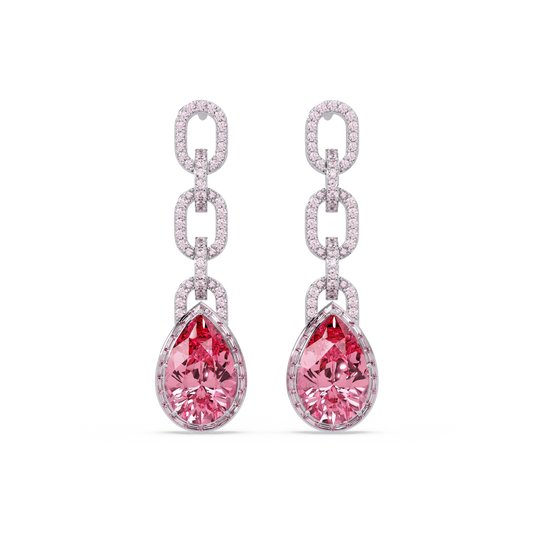 Pave Link Pear Earrings - Origine Diamonds lab-grown diamond jewellery