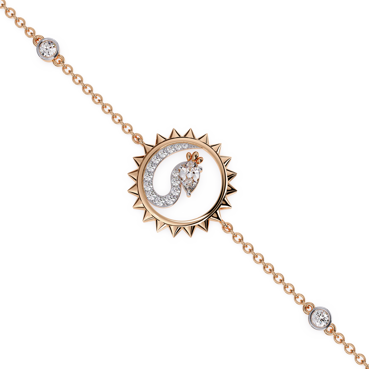 Sunburst Station Chain Bracelet