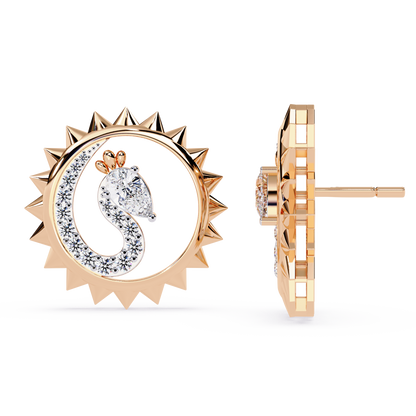 Sunburst Peacock Studs