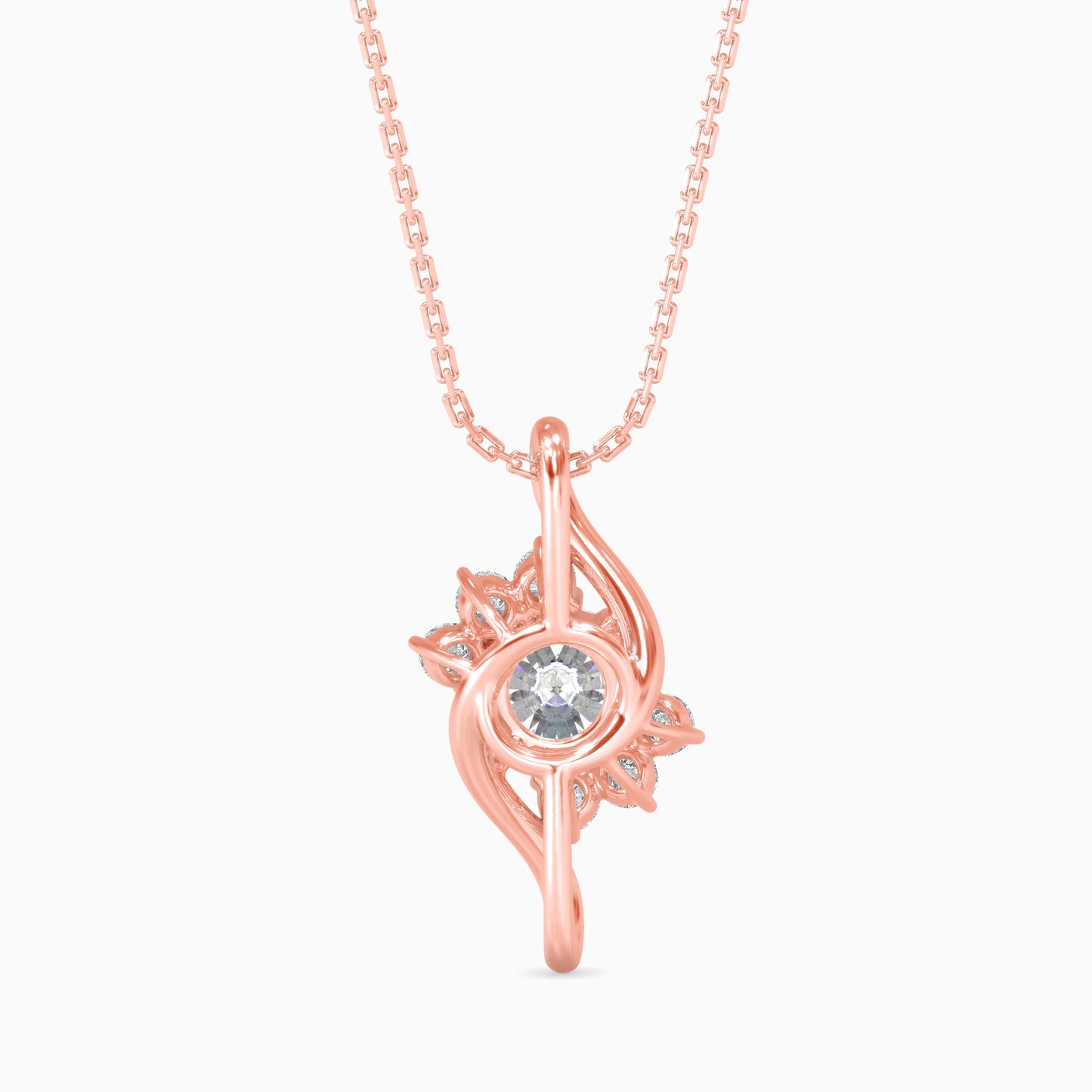 Swirl Accent Solitaire Pendant