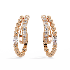 Beaded Double Hoop Earrings