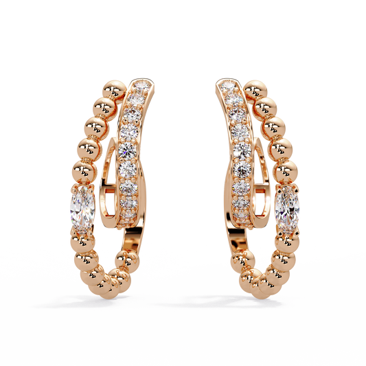 Beaded Double Hoop Earrings - Origine Diamonds lab-grown diamond jewellery