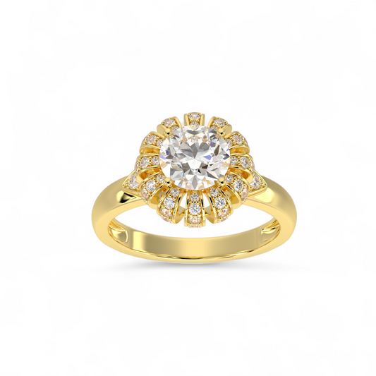 Sunburst Halo Diamond Ring - Origine Diamonds lab-grown diamond jewellery