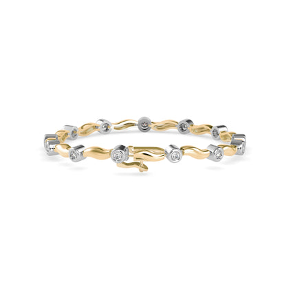 Wave Bezel Diamond Bracelet