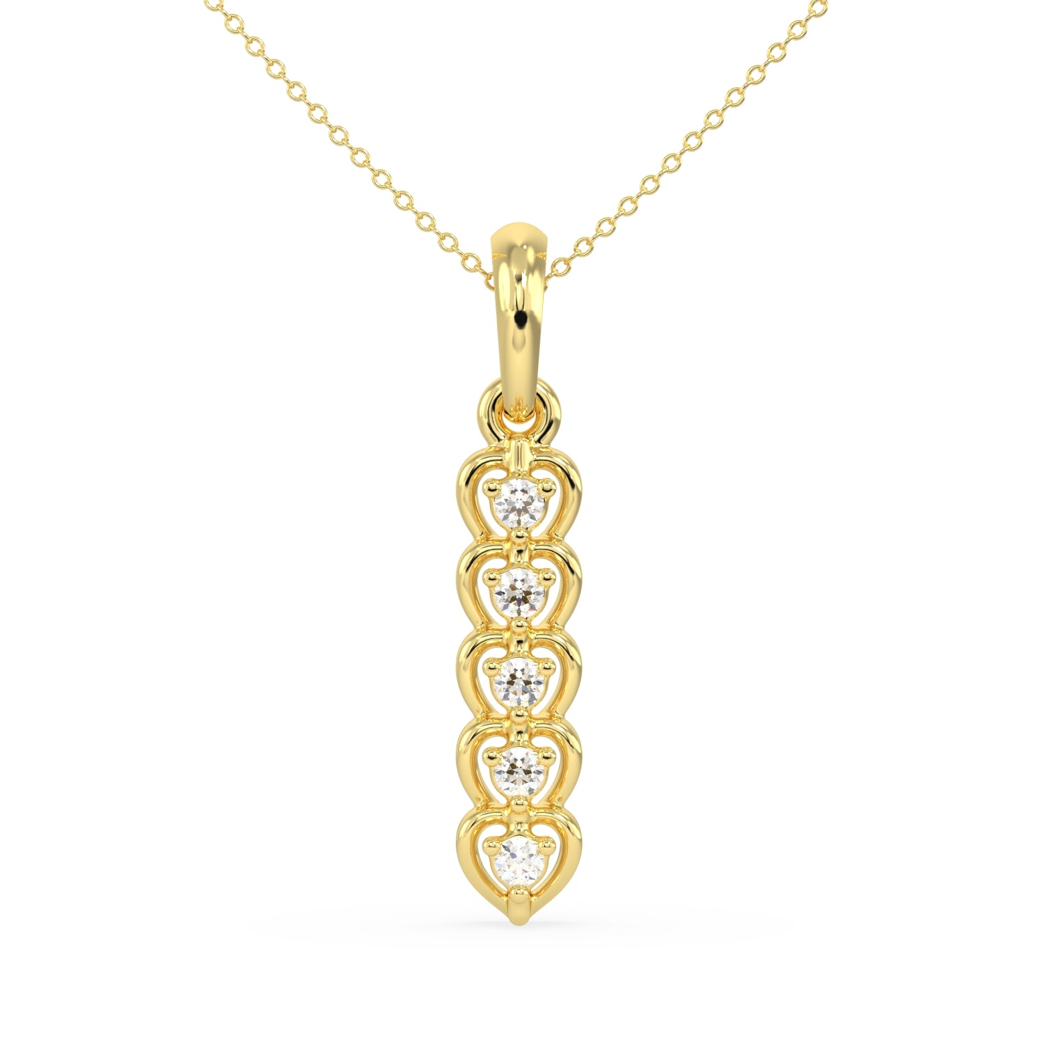 Graduated Heart Drop Pendant - Origine Diamonds lab-grown diamond jewellery