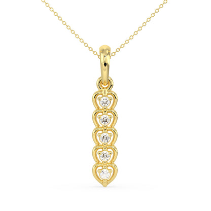 Graduated Heart Drop Pendant - Origine Diamonds lab-grown diamond jewellery