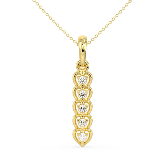Graduated Heart Drop Pendant - Origine Diamonds lab-grown diamond jewellery