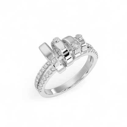 Coiled Swirl Diamond Ring