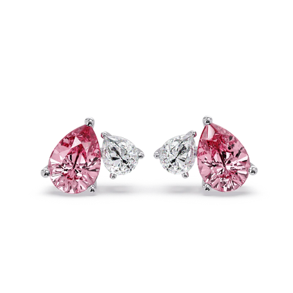 Pink Pear Pair Earrings - Origine Diamonds lab-grown diamond jewellery