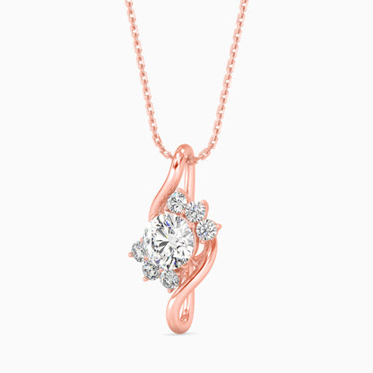 Swirl Accent Solitaire Pendant