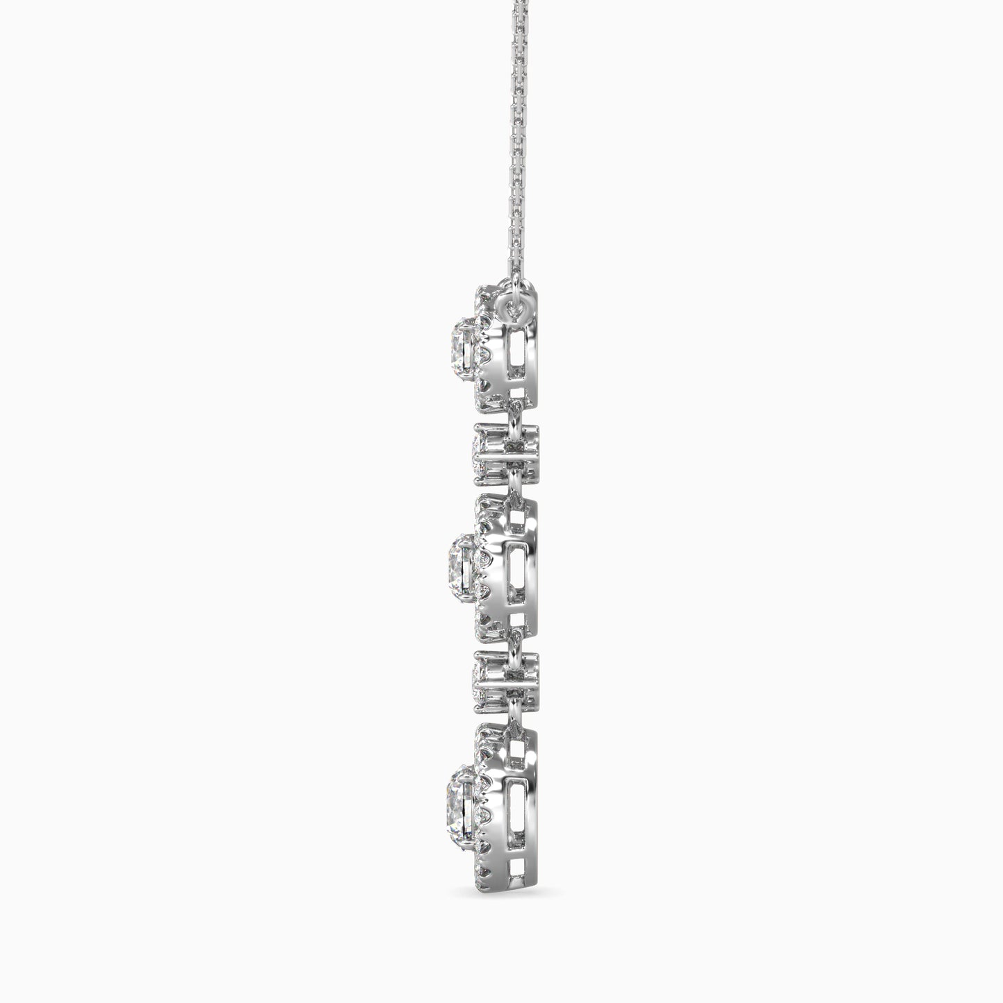Triple Halo Drop Pendant